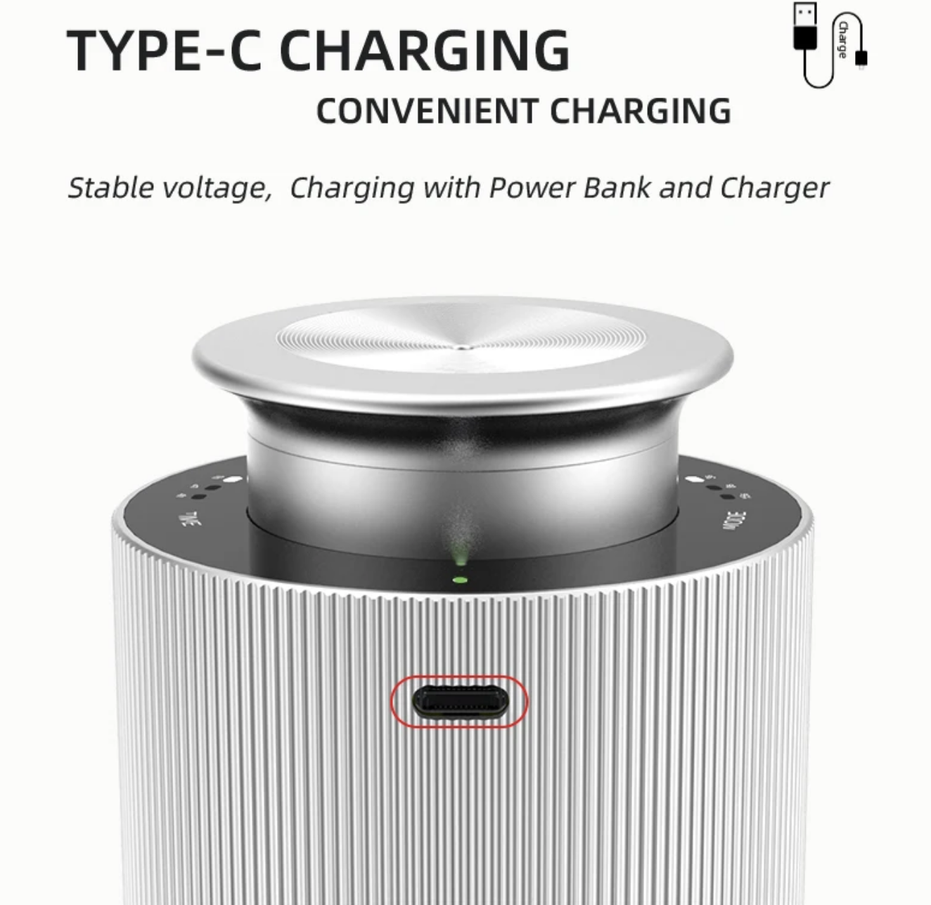 CAR-40N  2-in-1 Car/Home Waterless Diffuser — USB-C Rechargeable | Aluminum